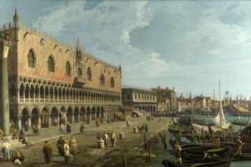 Pintura del siglo XVIII del palacio ducal de venecia - Historia del turismo